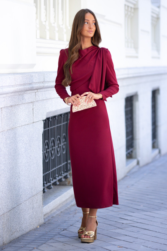 Vestido Jones burdeos