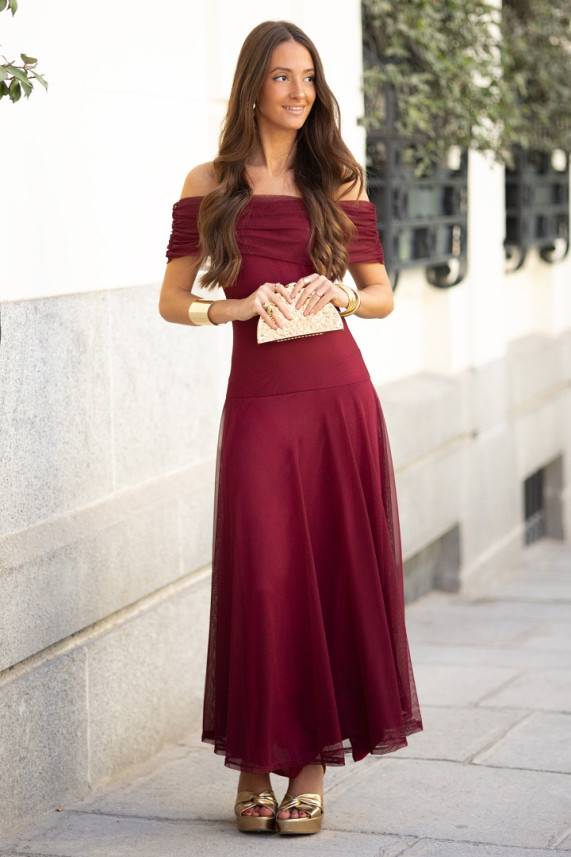 Vestido Bloems burdeos